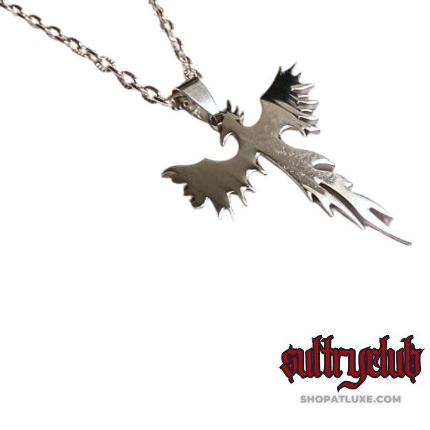 Phoenix Rises Silver Unisex Necklace