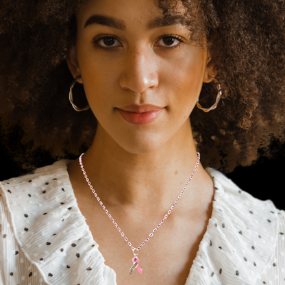 Pink Ribbon Cancer Survivor Necklace
