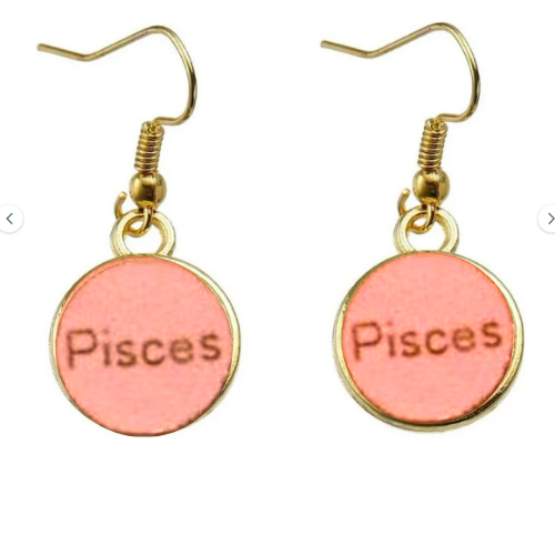 PISCES PINK & GOLD EARRINGS