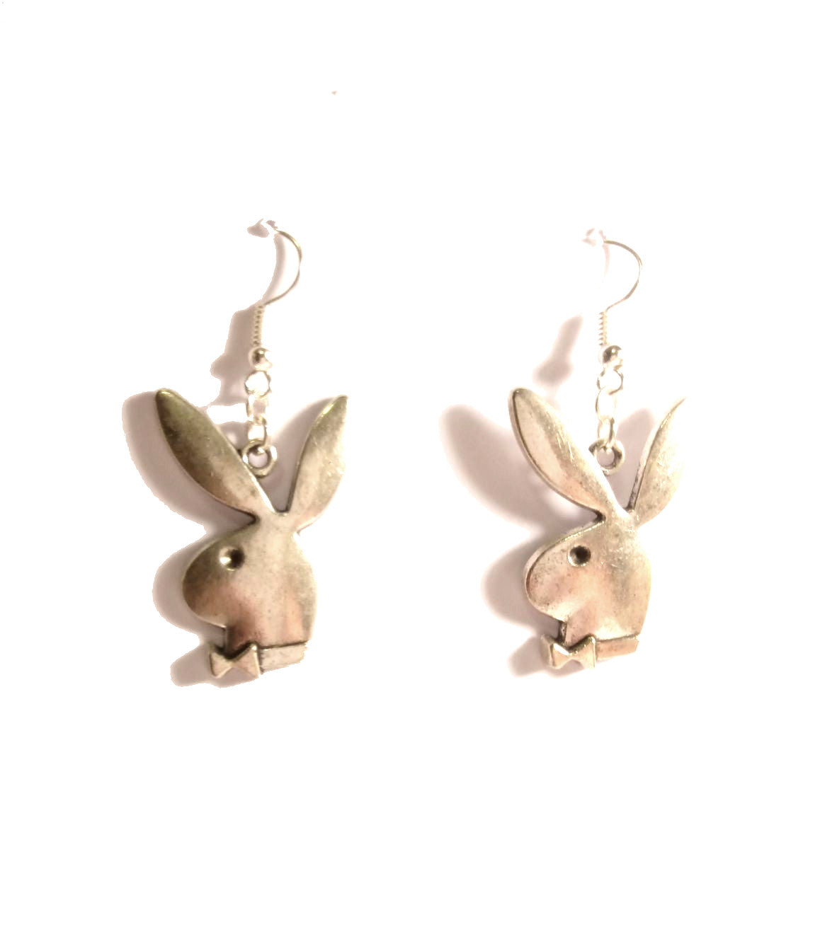 Playboy Bunny Style Silver Earrings