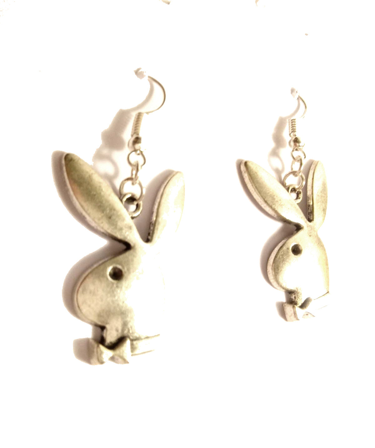 Playboy Bunny Style Silver Earrings