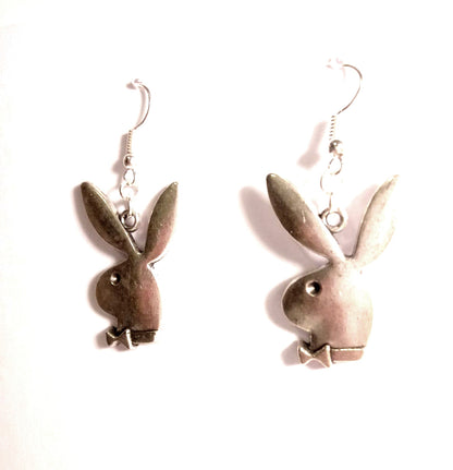 Playboy Bunny Style Silver Earrings