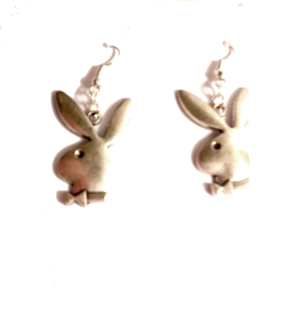 Playboy Bunny Style Silver Earrings