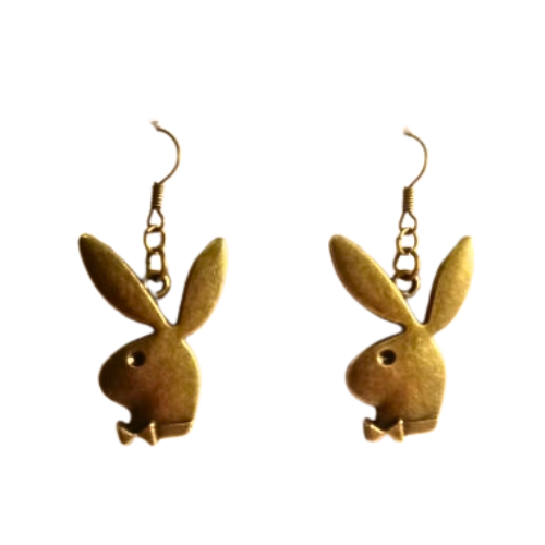 Playboy Bunny Style Silver Earrings