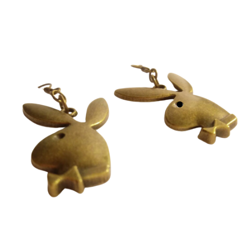 Playboy Bunny Style Silver Earrings