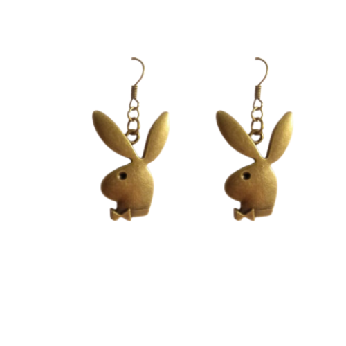 Playboy Bunny Style Silver Earrings