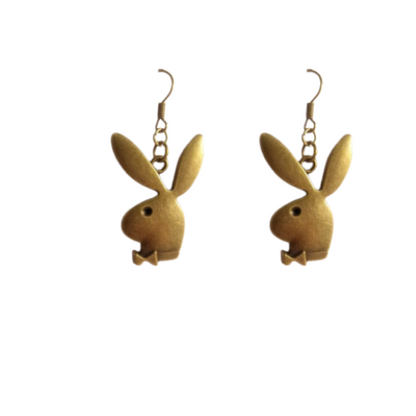 Playboy Bunny Style Silver Earrings