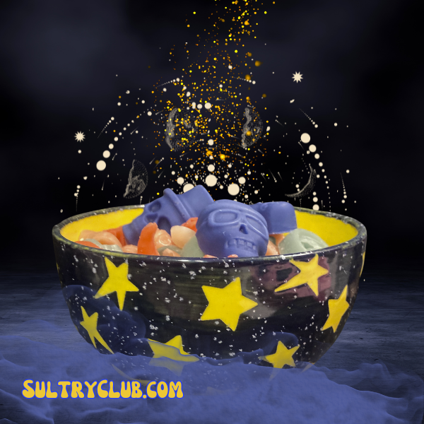 Starry Night Pottery Bowl With Gothic Wax Melts