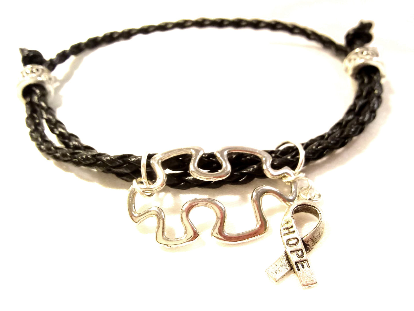 Puzzle Piece Hope Ribbon Wrap Bracelet