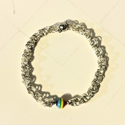 Rainbow Pop Byzantine Bracelet