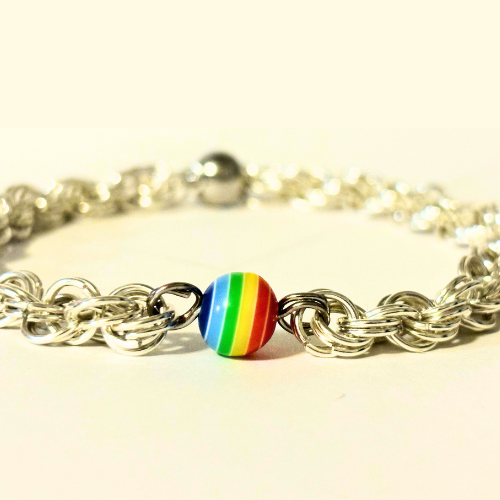 Rainbow Pop Byzantine Bracelet