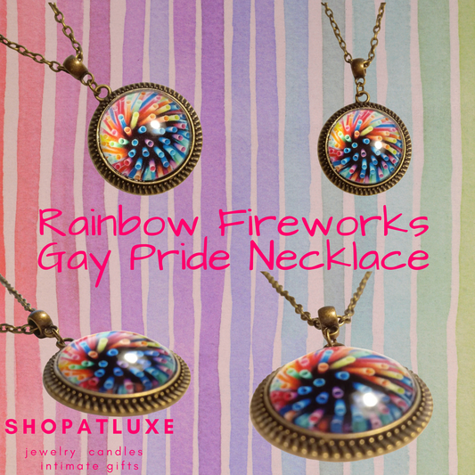 Rainbow Fireworks Gay Pride Necklace