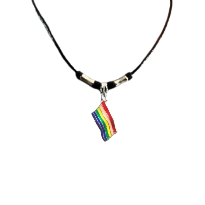 Rainbow LGBTQ Pride Flag Leather Necklace