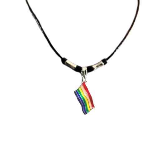 Rainbow LGBTQ Pride Flag Leather Necklace