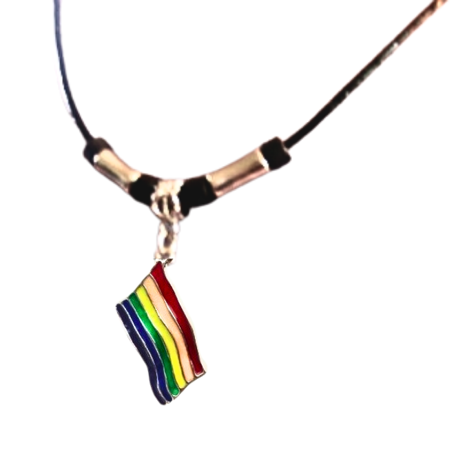 Rainbow LGBTQ Pride Flag Leather Necklace