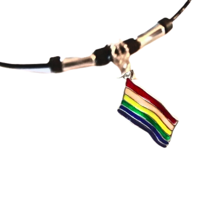 Rainbow LGBTQ Pride Flag Leather Necklace