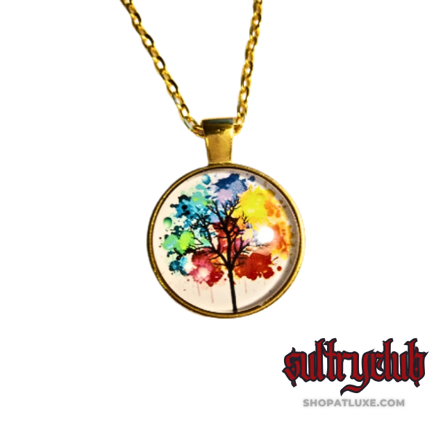 Rainbow Tree of Life Wiccan Necklace