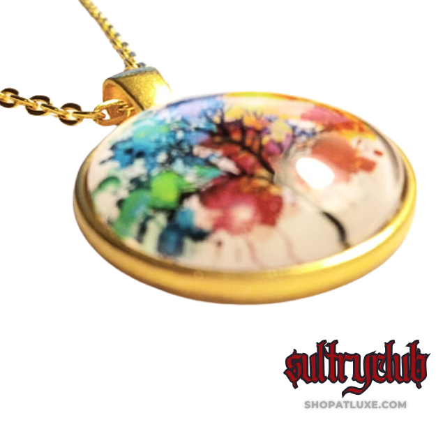 Rainbow Tree of Life Wiccan Necklace