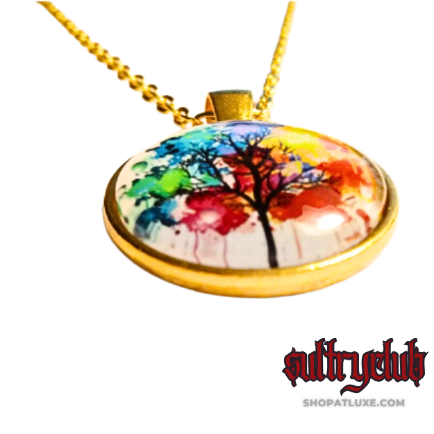 Rainbow Tree of Life Wiccan Necklace