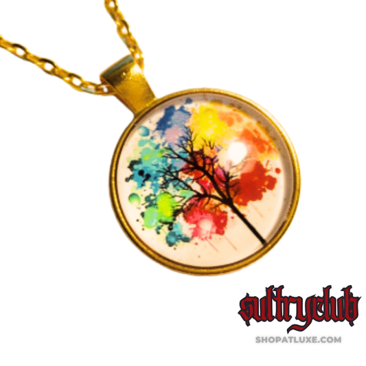 Rainbow Tree of Life Wiccan Necklace