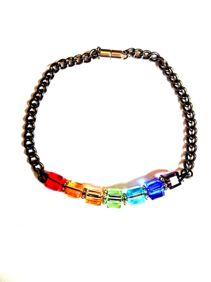 Rainbow Pride Cube Bracelet