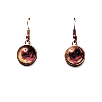 Red Roses Cabochon Earrings