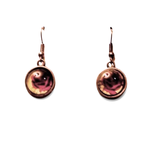 Red Roses Cabochon Earrings