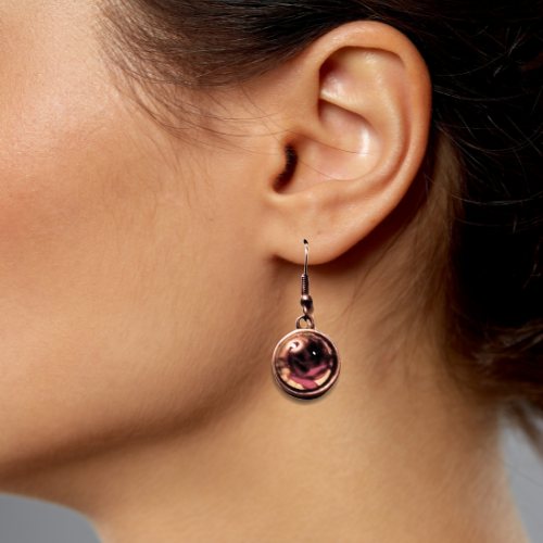 Red Roses Cabochon Earrings