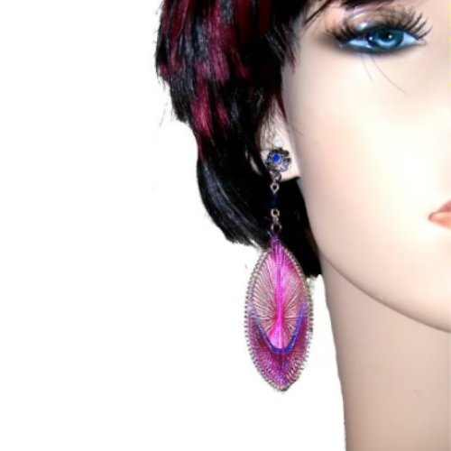 Retro Crystal Embellished Fan Earrings