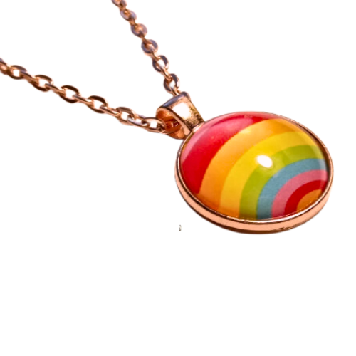 Rose Gold Rainbow Pride Necklace