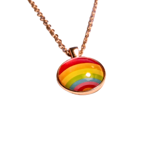 Rose Gold Rainbow Pride Necklace