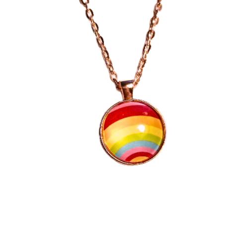 Rose Gold Rainbow Pride Necklace