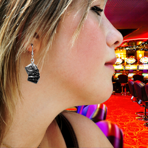 Royal Flush Poker Deck Novelty Earrings