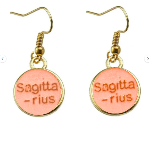 SAGITARIUS PINK & GOLD EARRINGS