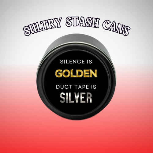 SILENCE IS GOLDEN Stash Tin - Round Storage Container