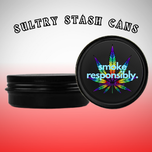 WEED LEAF Stash Tin - Round Storage Container