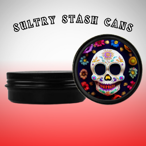 Skull Graphic Stash Tin - Round Storage Container