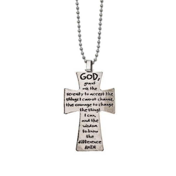 Serenity Prayer Cross Necklace