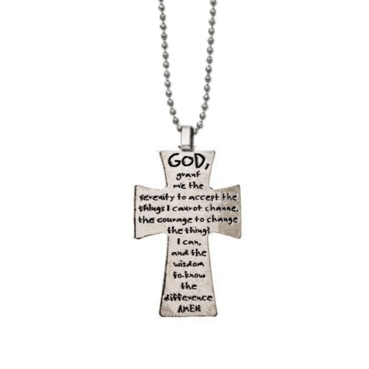 Serenity Prayer Cross Necklace