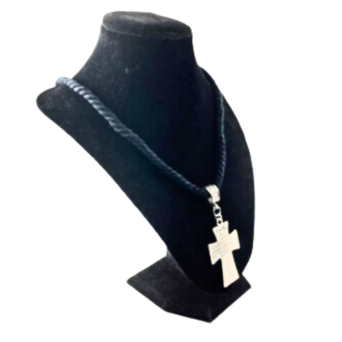 Twisted Textile Serenity Prayer Cross Necklace
