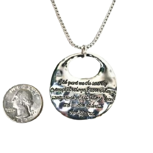 Serenity Prayer Disc Necklace