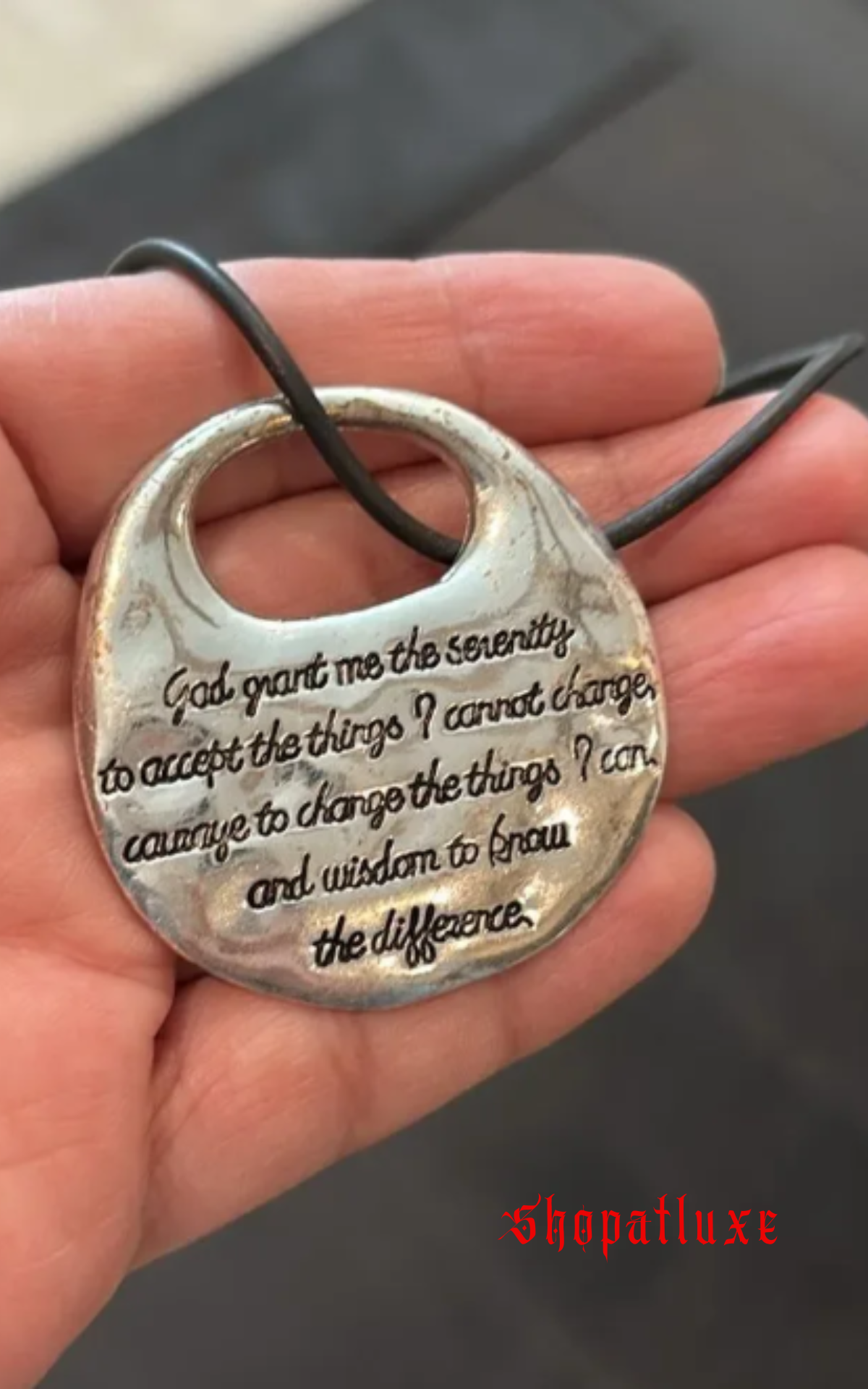 Serenity Prayer Disc Necklace