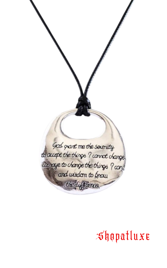 Serenity Prayer Disc Necklace