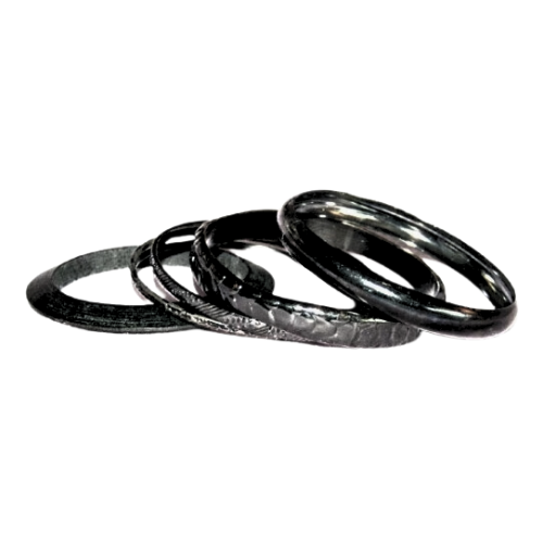 Set of Six Black Bangle Bracelets