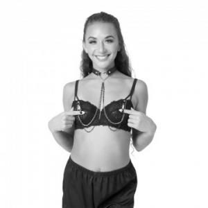 Sex & Mischief Toys Amor Collar With Nipple Jewelry