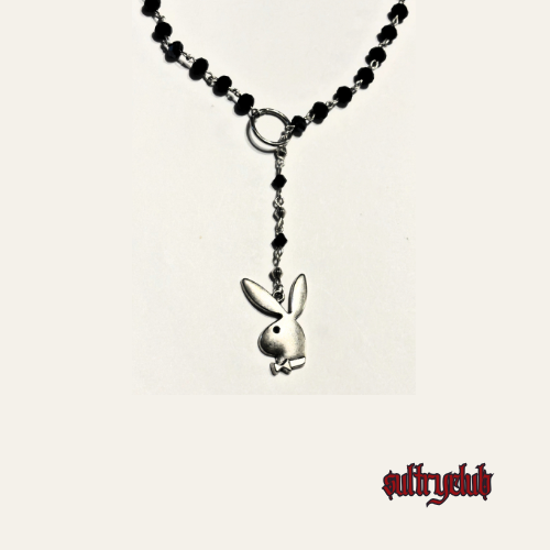 PLAYBOY BUNNY CAPTIVE CHOKER O RING LARIAT NECKLACE