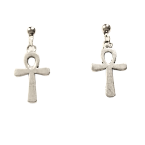 EGYPTIAN ANKH PEWTER EARRINGS