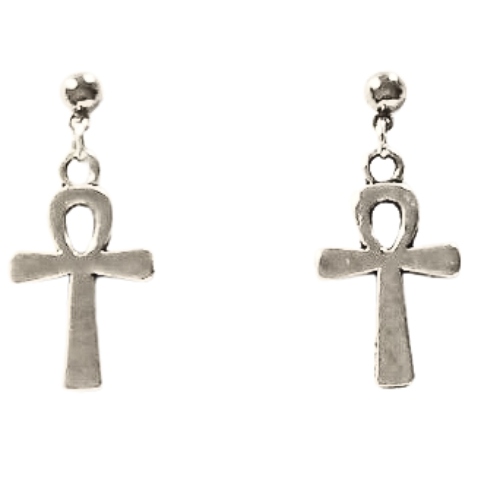 EGYPTIAN ANKH PEWTER EARRINGS