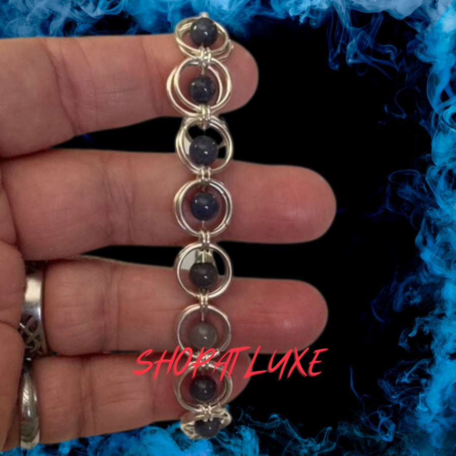 Blue Gemstone And Sterling Silver Bracelet