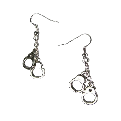 Silver Handcuffs Earrings